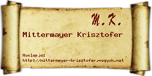 Mittermayer Krisztofer névjegykártya